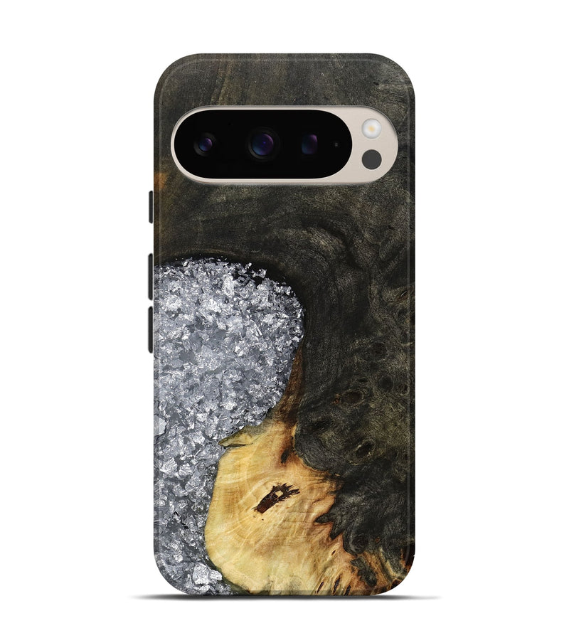 Pixel 9 Pro Wood Live Edge Phone Case - Darcie (Black & White, 795114)