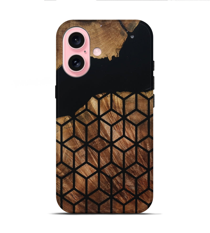 iPhone 16 Wood Live Edge Phone Case - Sydnee (Double Dyed, 795141)