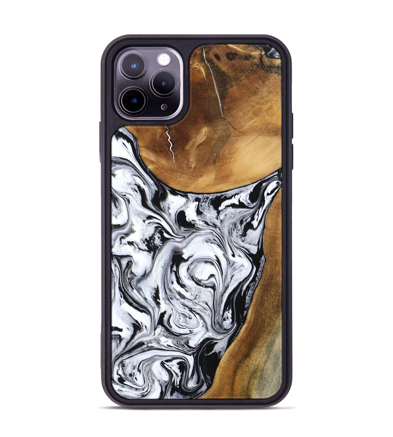 iPhone 11 Pro Max Wood Phone Case - Geri (Black & White, 795235)