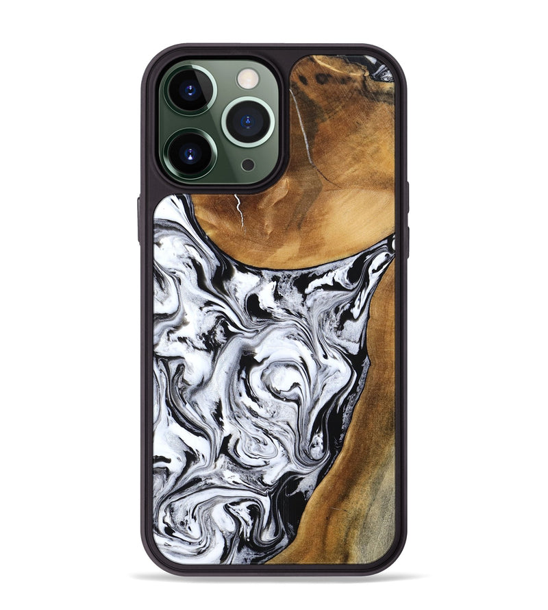 iPhone 13 Pro Max Wood Phone Case - Geri (Black & White, 795235)