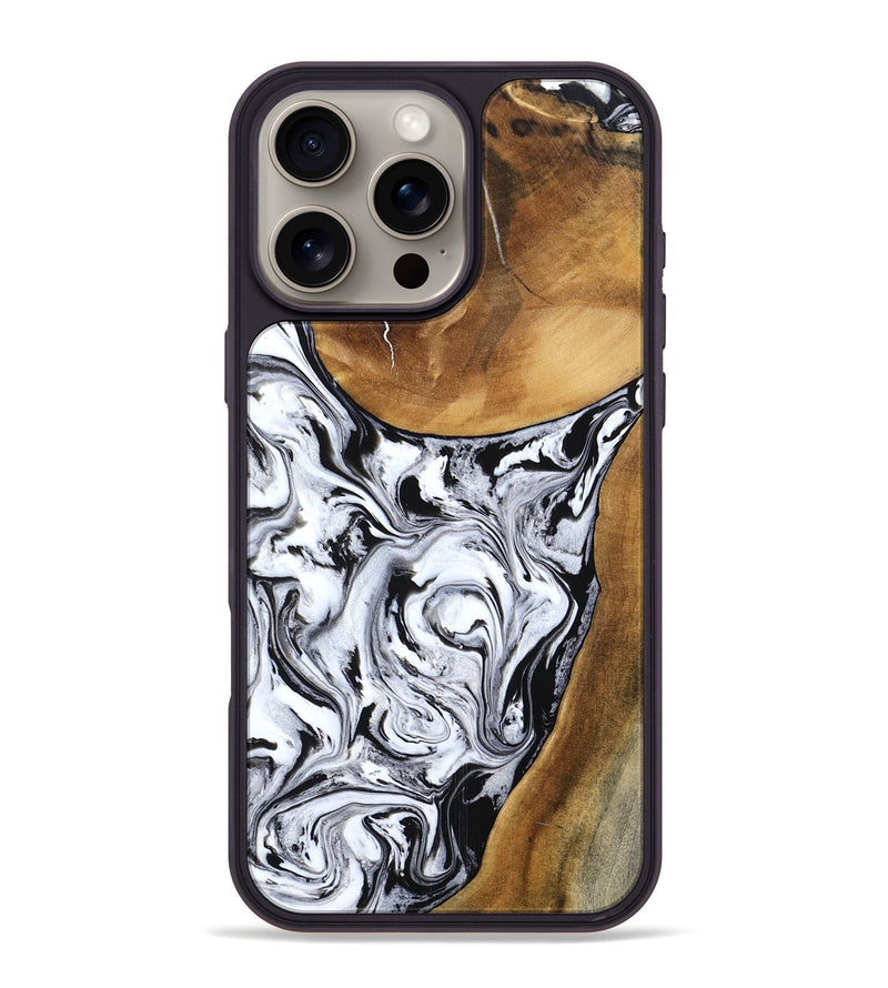 iPhone 16 Pro Max Wood Phone Case - Geri (Black & White, 795235)
