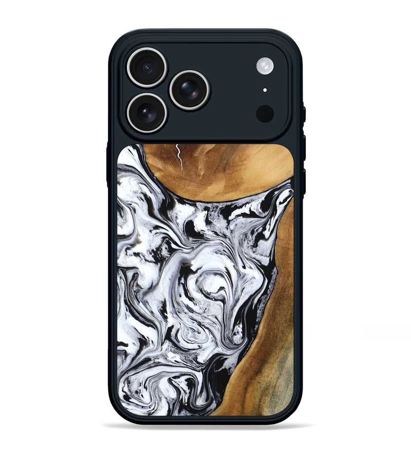 iPhone 17 Pro Max Wood Phone Case - Geri (Black & White, 795235)