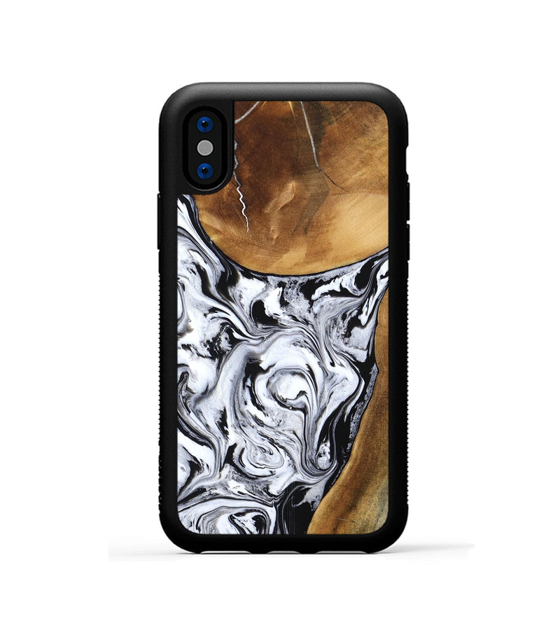 iPhone Xs Wood Phone Case - Geri (Black & White, 795235)
