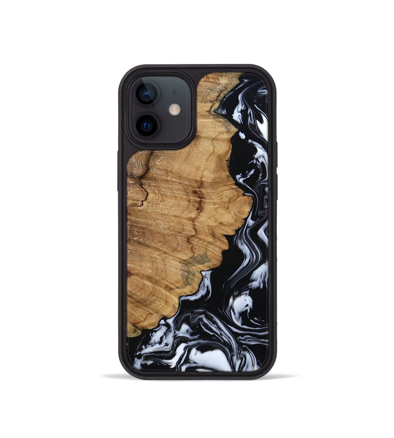 iPhone 12 mini Wood Phone Case - Buster (Black & White, 795272)