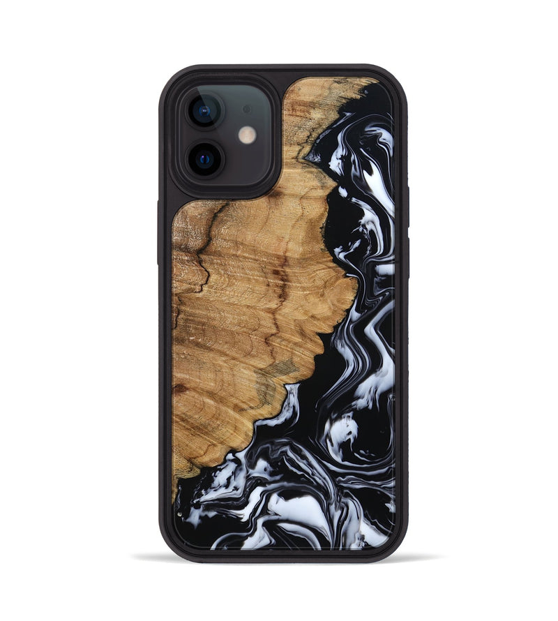 iPhone 12 Wood Phone Case - Buster (Black & White, 795272)