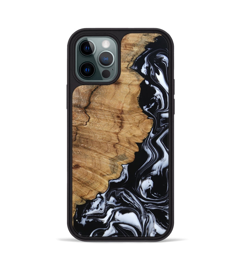 iPhone 12 Pro Wood Phone Case - Buster (Black & White, 795272)