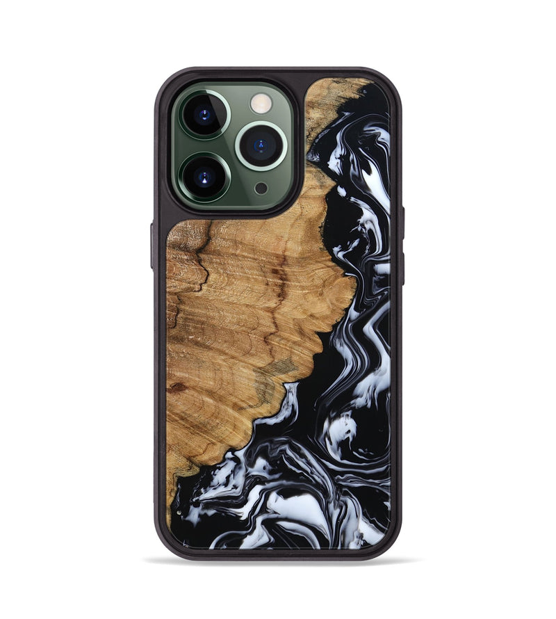 iPhone 13 Pro Wood Phone Case - Buster (Black & White, 795272)