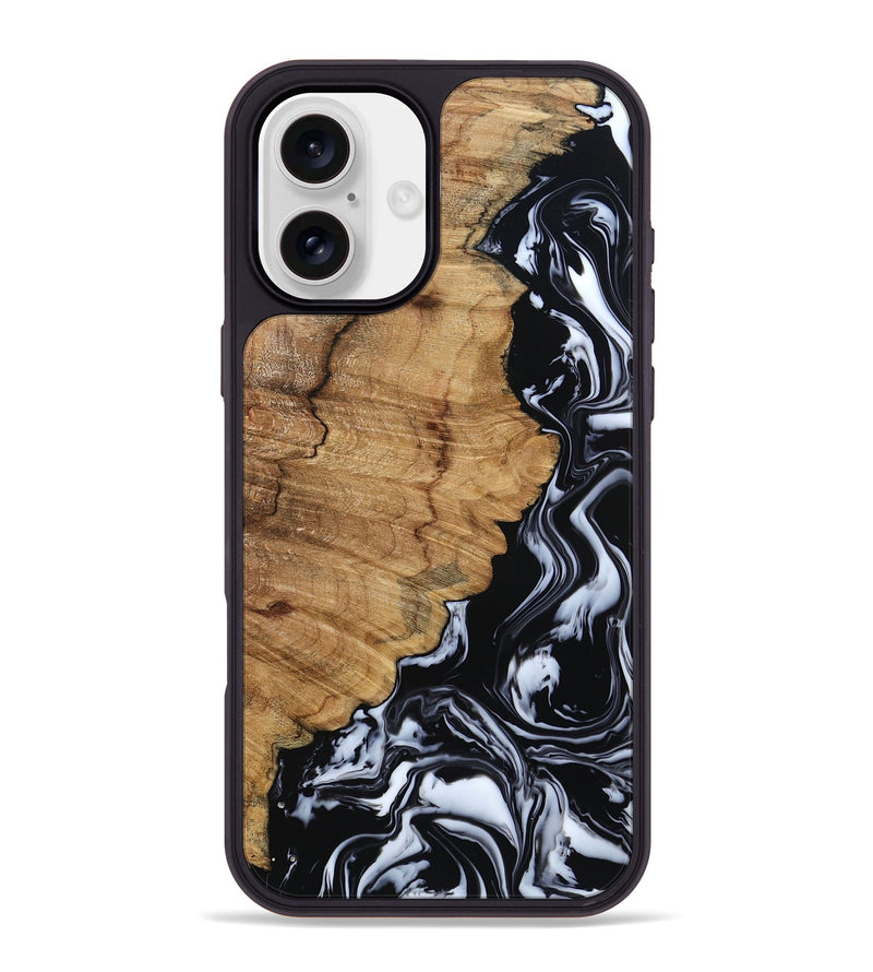 iPhone 16 Plus Wood Phone Case - Buster (Black & White, 795272)