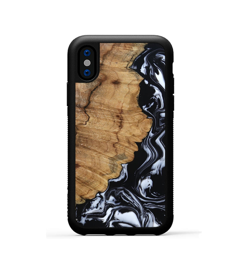 iPhone Xs Wood Phone Case - Buster (Black & White, 795272)