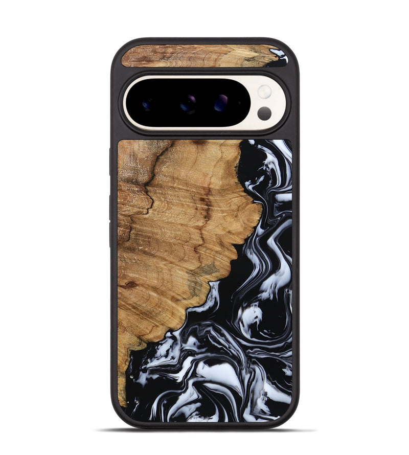 Pixel 9 Pro Wood Phone Case - Buster (Black & White, 795272)