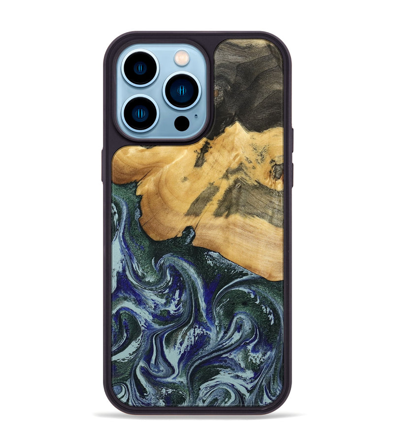 iPhone 14 Pro Max Wood Phone Case - Leann (Green, 795360)