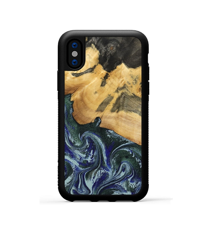 iPhone Xs Wood Phone Case - Leann (Green, 795360)
