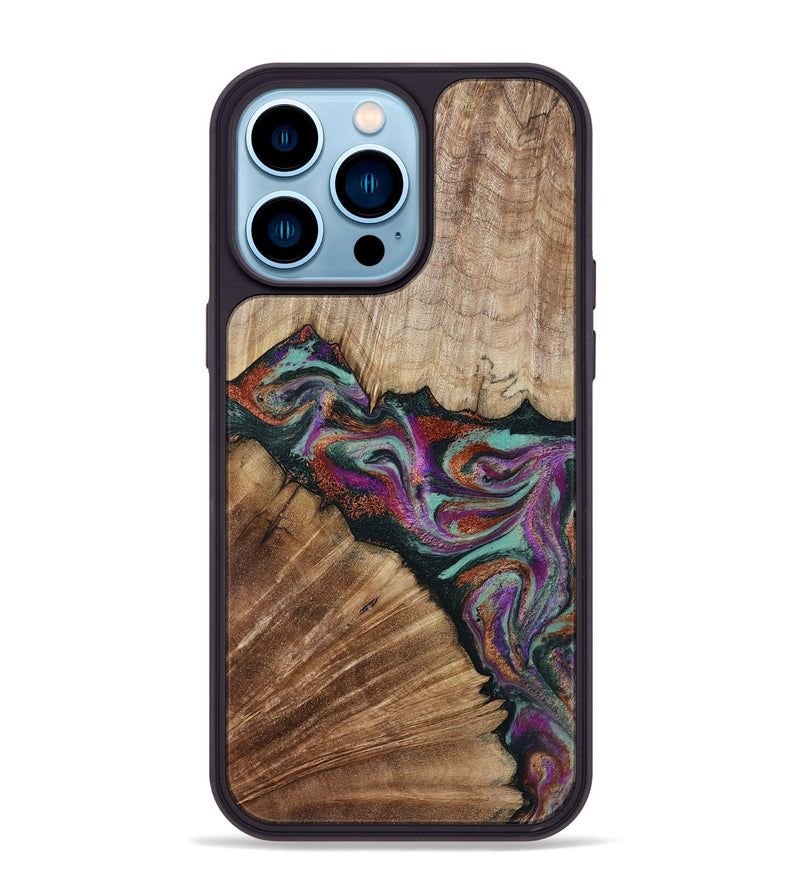 iPhone 14 Pro Max Wood Phone Case - Lamar (Green, 795362)
