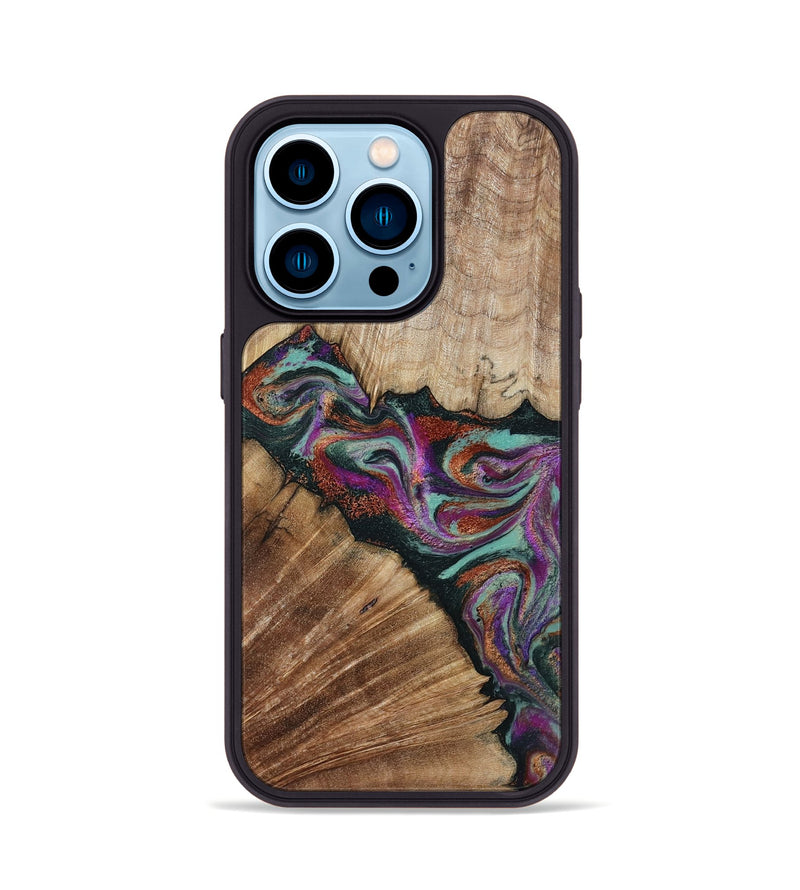 iPhone 14 Pro Wood Phone Case - Lamar (Green, 795362)