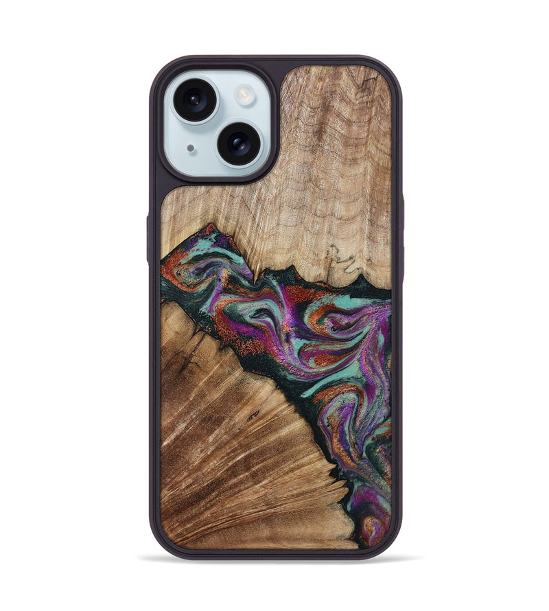 iPhone 15 Wood Phone Case - Lamar (Green, 795362)
