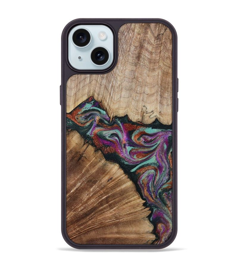 iPhone 15 Plus Wood Phone Case - Lamar (Green, 795362)
