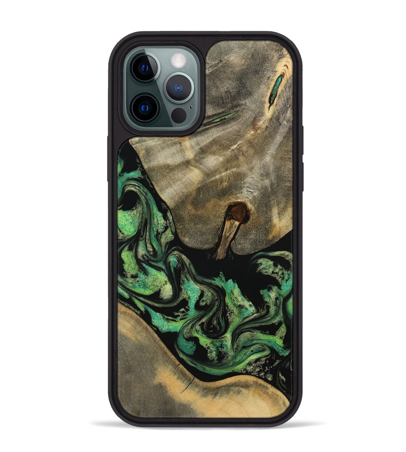 iPhone 12 Pro Max Wood Phone Case - Marjory (Green, 795374)