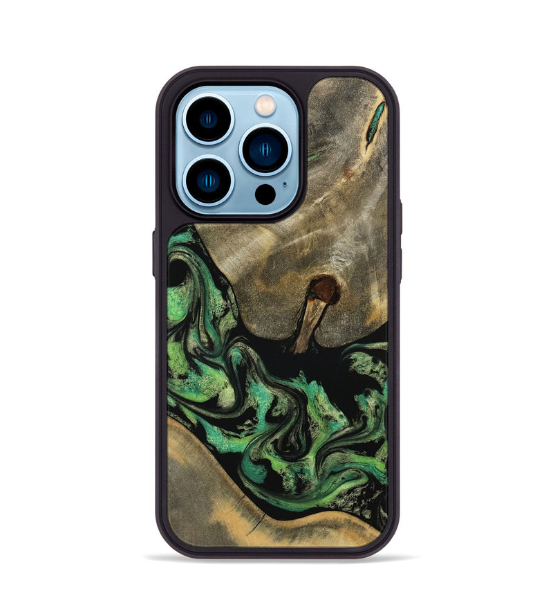 iPhone 14 Pro Wood Phone Case - Marjory (Green, 795374)