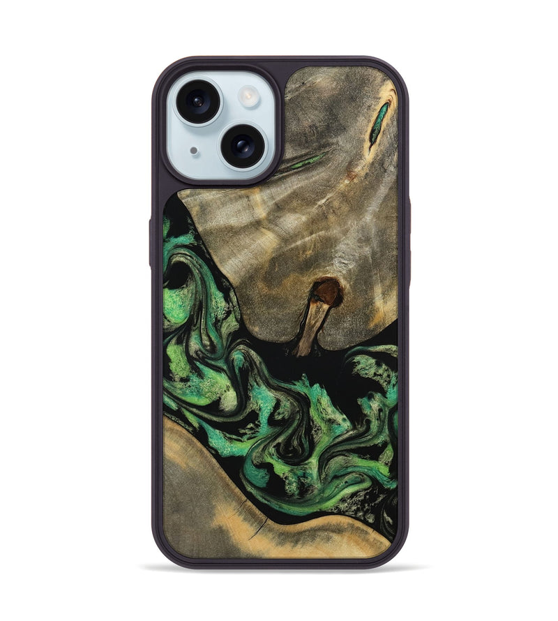 iPhone 15 Wood Phone Case - Marjory (Green, 795374)