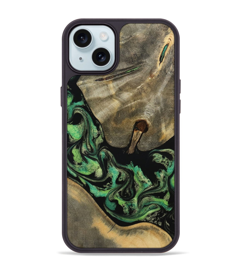 iPhone 15 Plus Wood Phone Case - Marjory (Green, 795374)