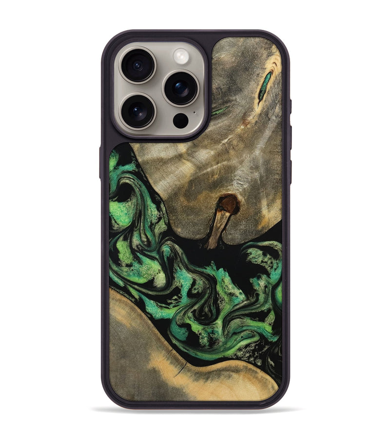 iPhone 15 Pro Max Wood Phone Case - Marjory (Green, 795374)