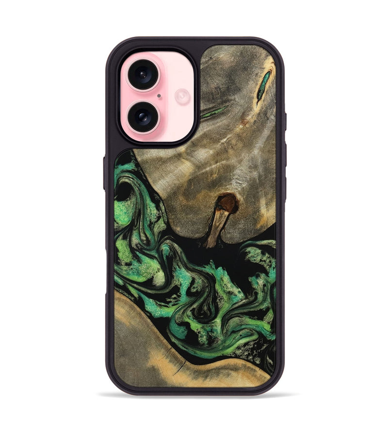 iPhone 16 Wood Phone Case - Marjory (Green, 795374)