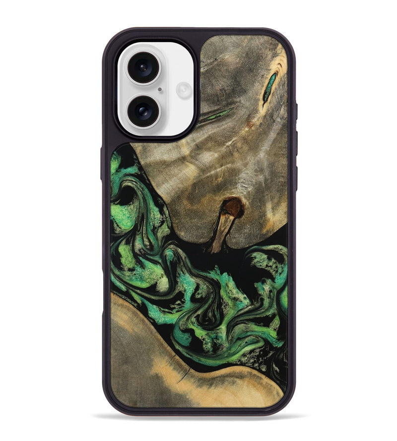 iPhone 16 Plus Wood Phone Case - Marjory (Green, 795374)
