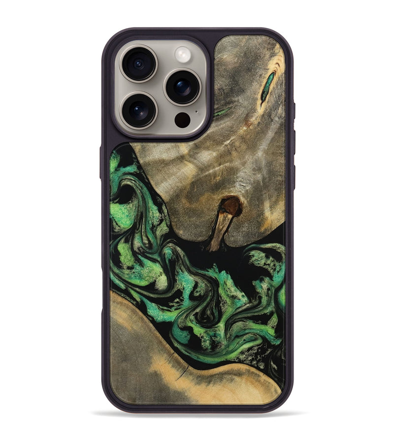 iPhone 16 Pro Max Wood Phone Case - Marjory (Green, 795374)