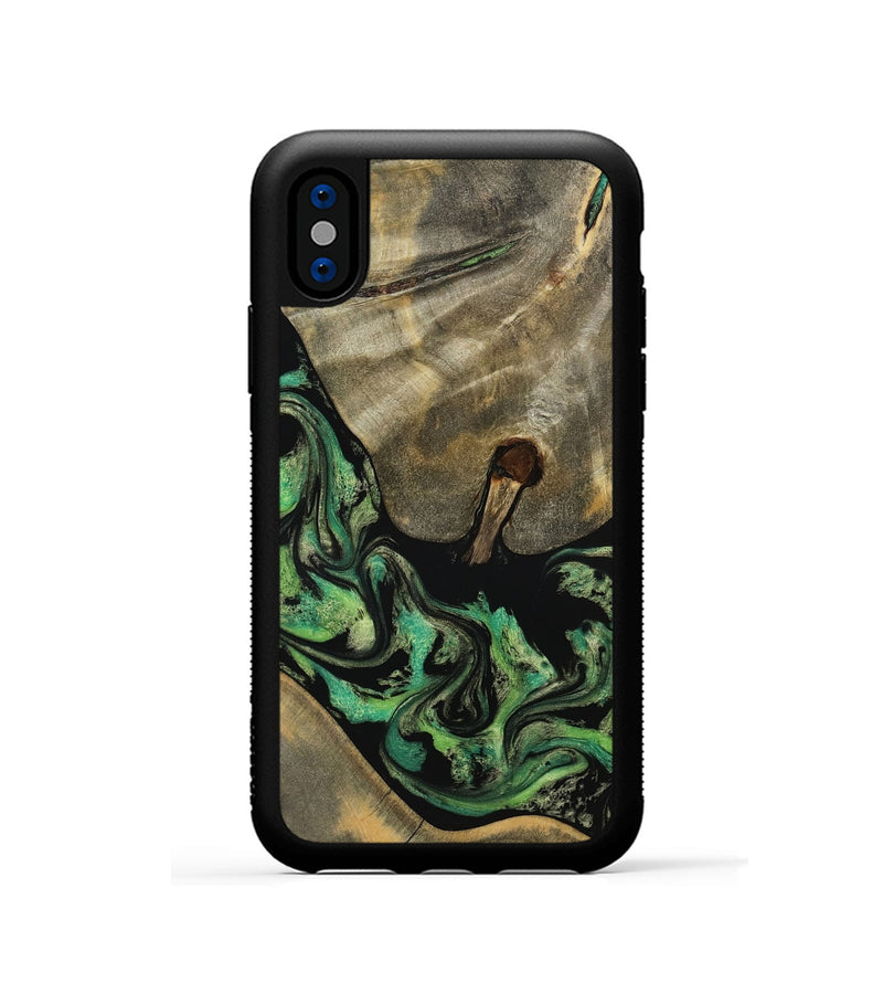 iPhone Xs Wood Phone Case - Marjory (Green, 795374)