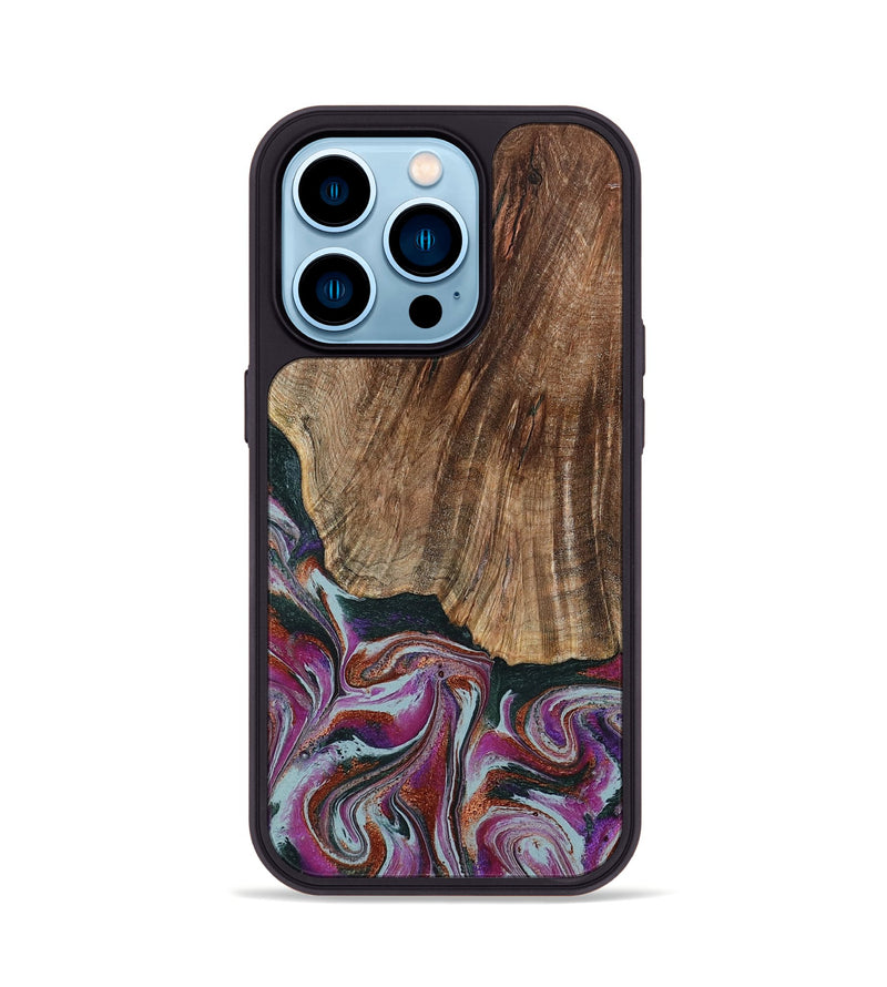 iPhone 14 Pro Wood Phone Case - Ulysses (Green, 795380)