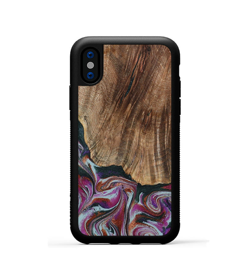 iPhone Xs Wood Phone Case - Ulysses (Green, 795380)