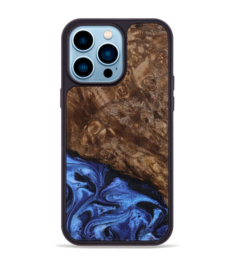 iPhone 14 Pro Max Wood Phone Case - Shani (Blue, 795388)
