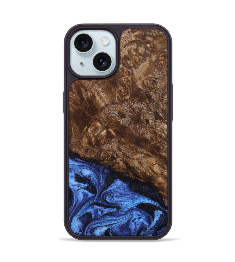 iPhone 15 Wood Phone Case - Shani (Blue, 795388)