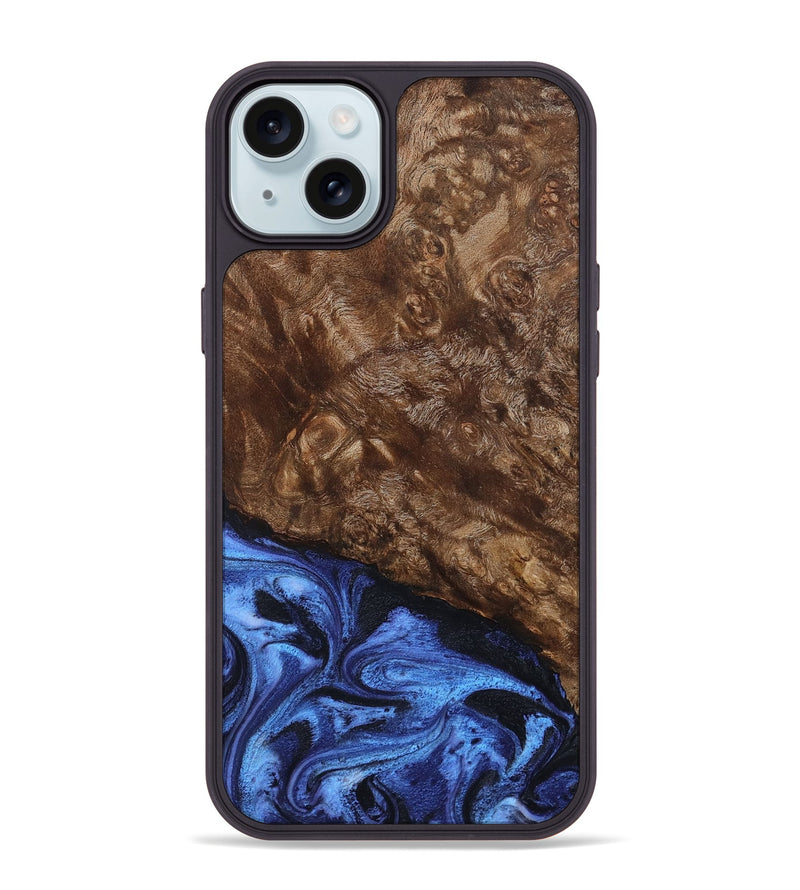 iPhone 15 Plus Wood Phone Case - Shani (Blue, 795388)