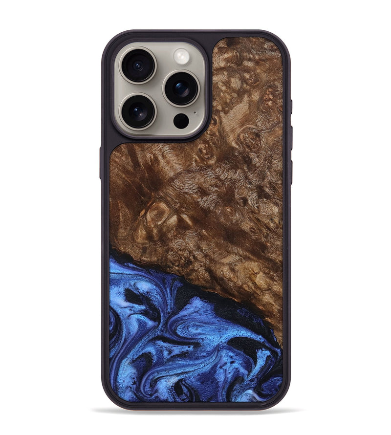 iPhone 15 Pro Max Wood Phone Case - Shani (Blue, 795388)