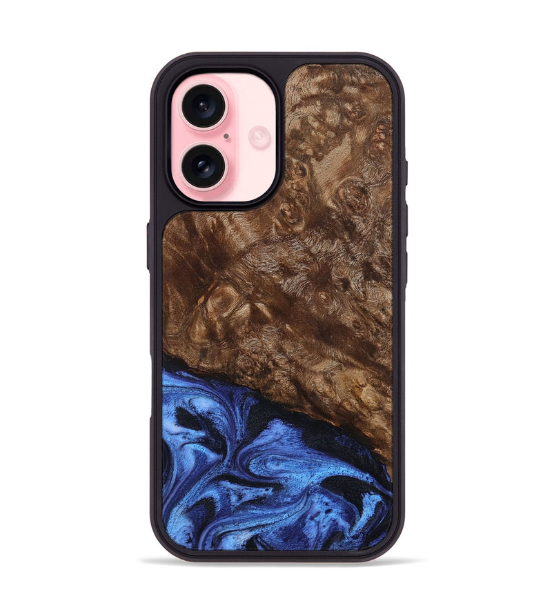 iPhone 16 Wood Phone Case - Shani (Blue, 795388)
