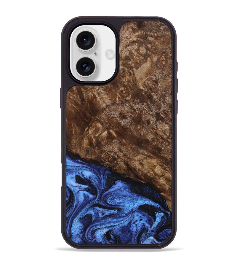 iPhone 16 Plus Wood Phone Case - Shani (Blue, 795388)