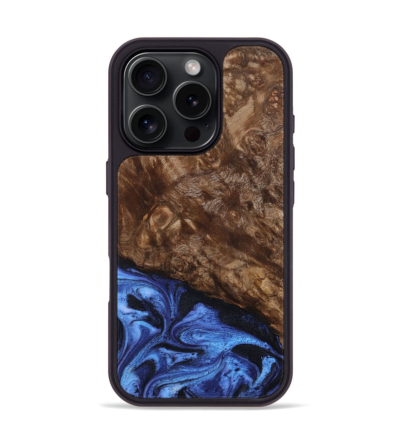 iPhone 16 Pro Wood Phone Case - Shani (Blue, 795388)