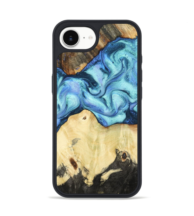 iPhone 16e Wood Phone Case - Jeff (Blue, 795389)