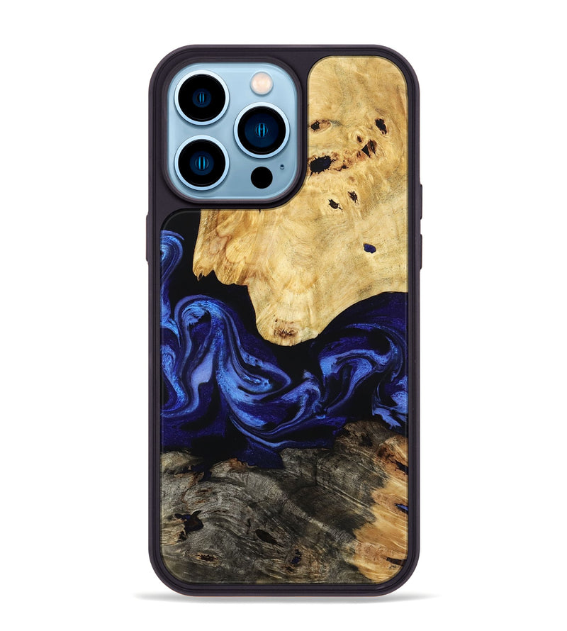 iPhone 14 Pro Max Wood Phone Case - Sevyn (Blue, 795391)