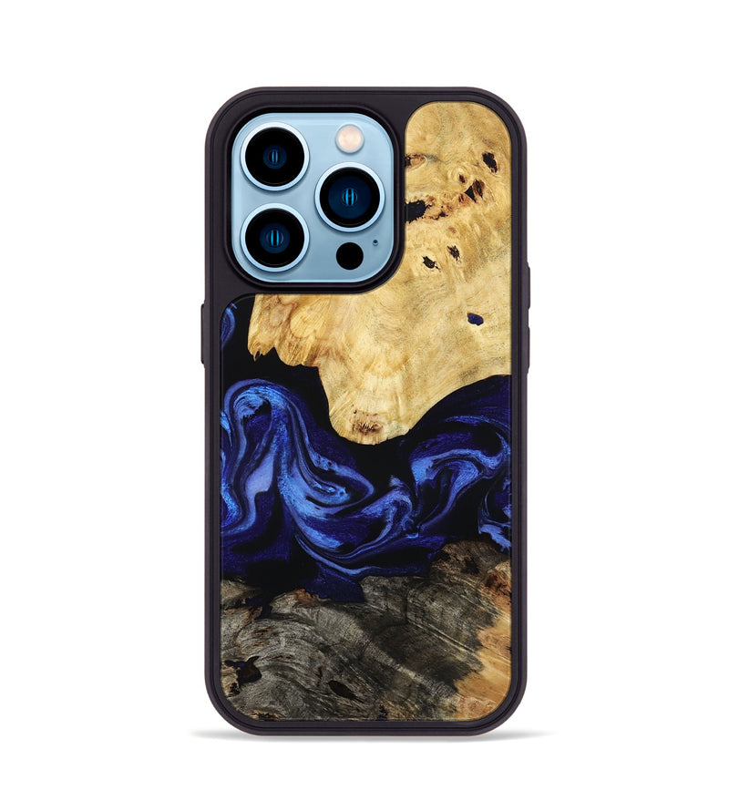 iPhone 14 Pro Wood Phone Case - Sevyn (Blue, 795391)