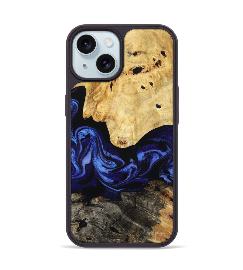 iPhone 15 Wood Phone Case - Sevyn (Blue, 795391)