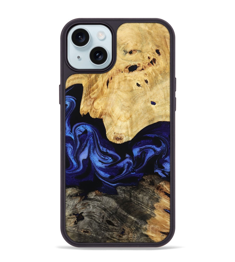 iPhone 15 Plus Wood Phone Case - Sevyn (Blue, 795391)