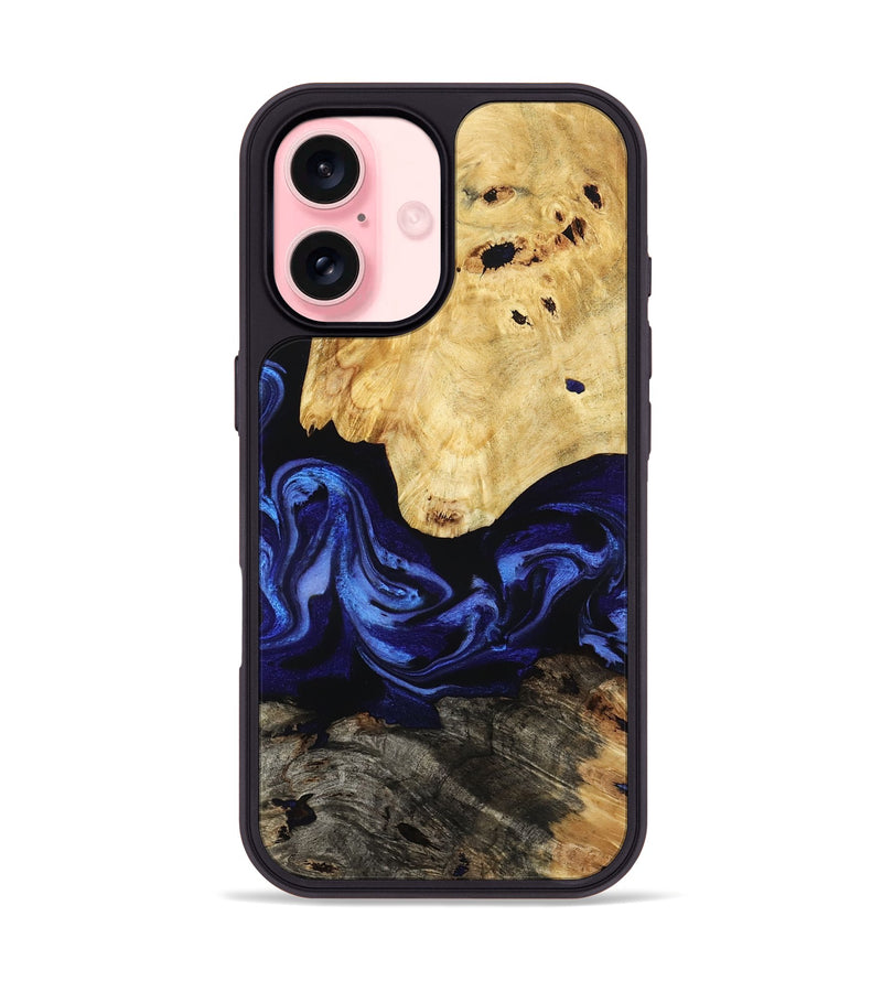 iPhone 16 Wood Phone Case - Sevyn (Blue, 795391)
