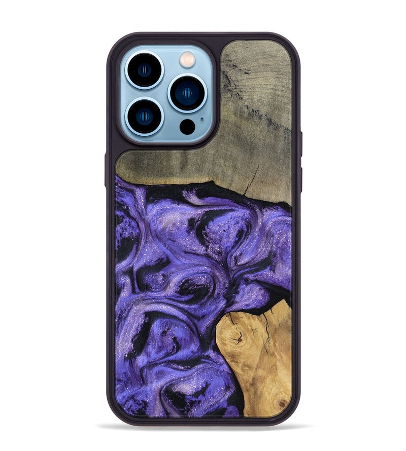 iPhone 14 Pro Max Wood Phone Case - Cloyd (Purple, 795416)