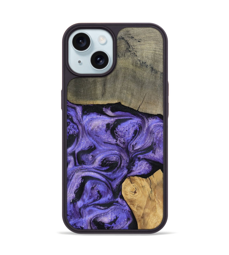 iPhone 15 Wood Phone Case - Cloyd (Purple, 795416)