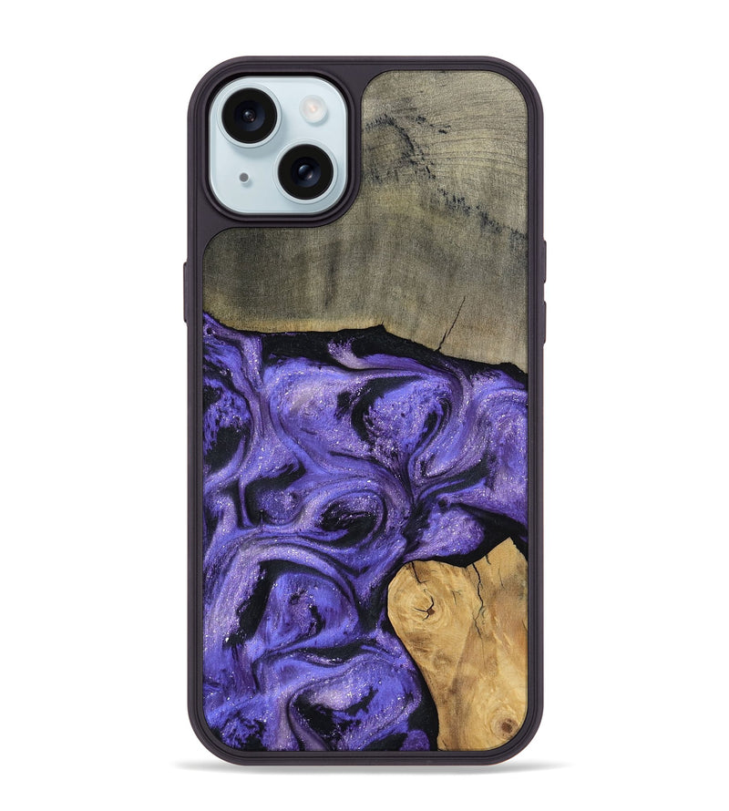 iPhone 15 Plus Wood Phone Case - Cloyd (Purple, 795416)