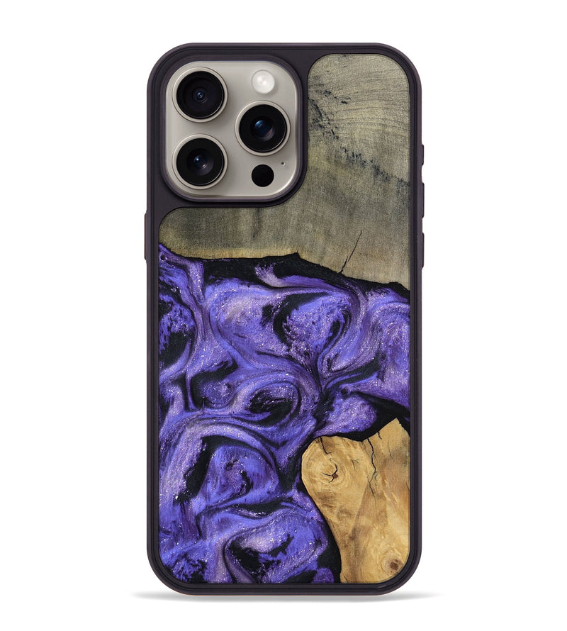 iPhone 15 Pro Max Wood Phone Case - Cloyd (Purple, 795416)