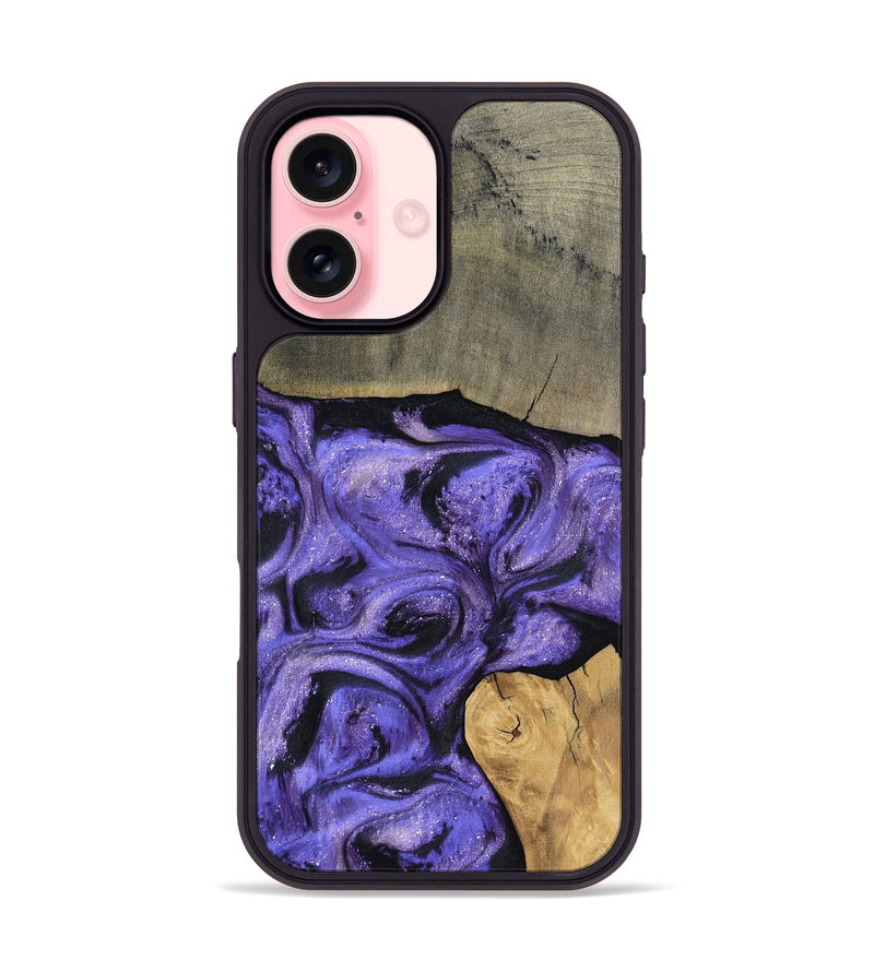 iPhone 16 Wood Phone Case - Cloyd (Purple, 795416)