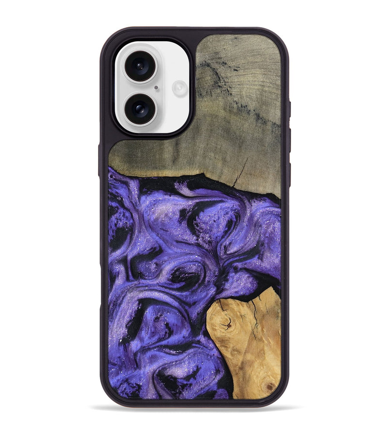 iPhone 16 Plus Wood Phone Case - Cloyd (Purple, 795416)